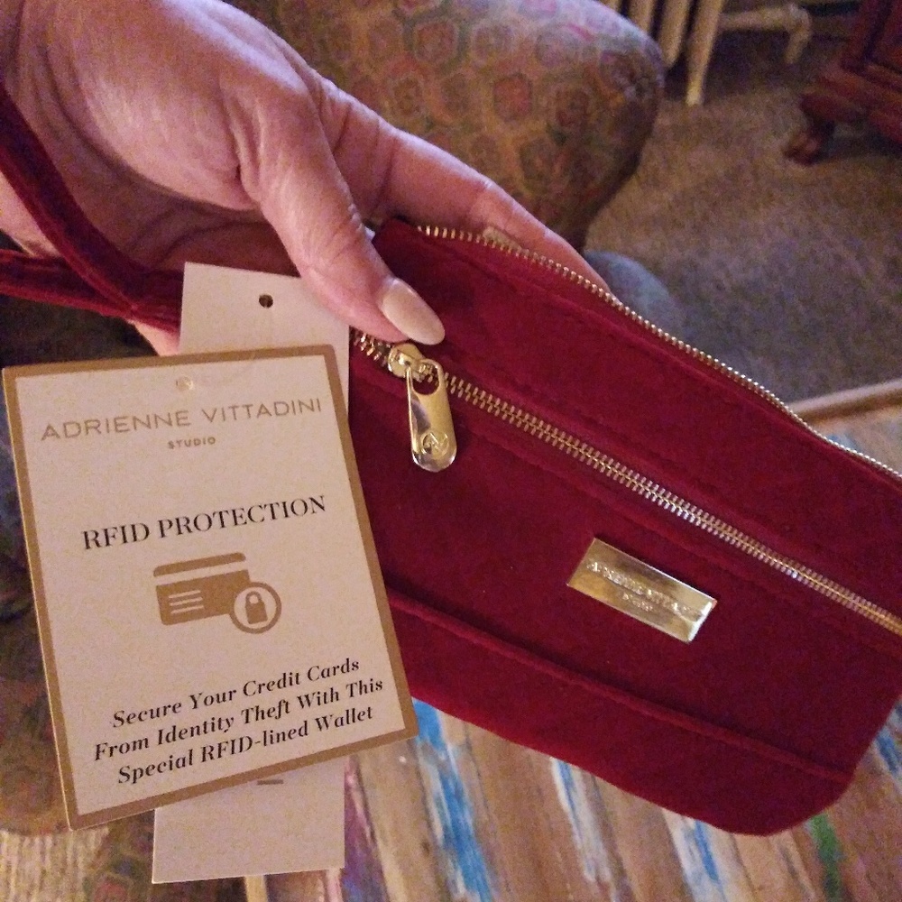 Adrienne Vittadini Velvet RFID protection Clutch